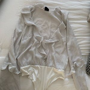 Black and white polkadot bodysuit